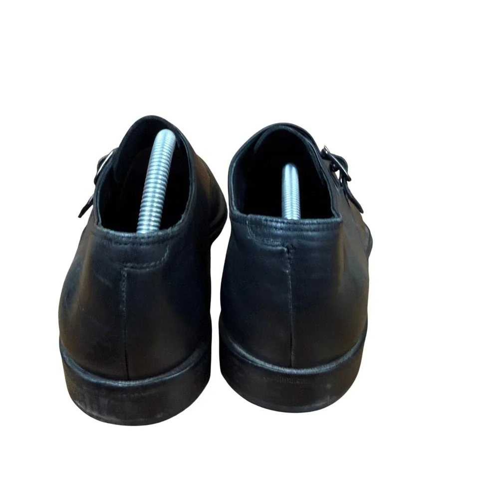 Allen Edmonds Umbria Monk Strap Shoes Mens 11 Black Leather Single Buckle Italy